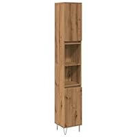 vidaXL Badkamerkast 30x30x190 cm bewerkt hout grijs sonoma eikenkleur, badkamer kast, opbergoplossing, kastje, badkamerkastje, kast, hoge kast