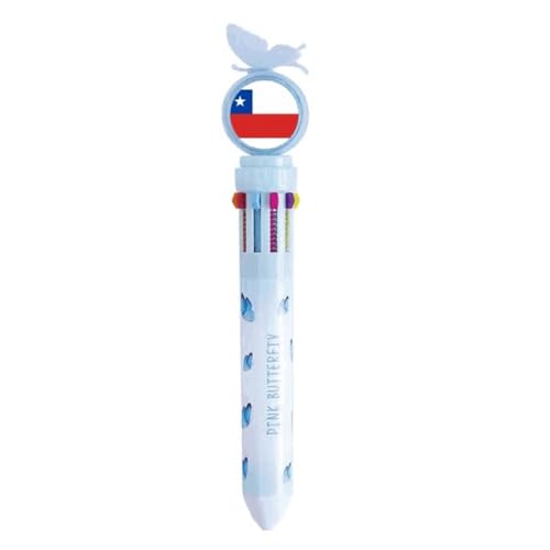 Stylo à bille rétractable multicolore avec drapeau du Chili pour bureau