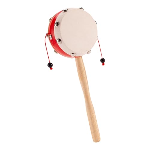 Baquetas de madera con mono, piel de oveja, 7 x 20 cm, instrumento de percusión para niños con mango desmontable, juguete musical divertido para cumpleaños, Navidad, Año Nuevo y