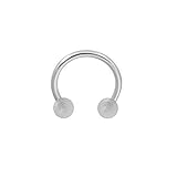  Glow in the Dark Tragus Hufeisen Ring, Klar, Acrylball, 10 mm, 16 G