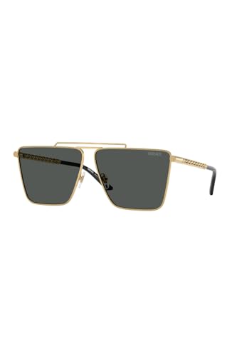 Image of Versace Man Sunglasses Gold Frame, Dark Grey Lenses, 64MM
