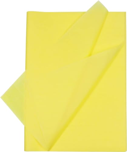100 hojas de papel de regalo de papel de seda de 19,7 x 13,8 pulgadas para bolsas de regalo, fiestas de cumpleaños, bodas, manualidades (amarillo)