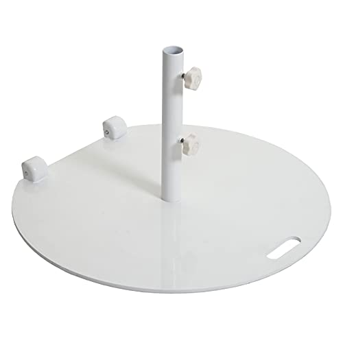 Preisvergleich Produktbild Sonnenschirmständer HWC-A33, Schirmständer Sonnenschirmfuß Sonnenschirmhalter, rollbar, Metall, 22kg Ø 69cm - weiß