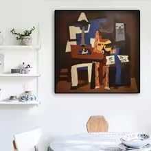 BSIibncV Poster murale astratto con soggetto dei tre famosi musical, ideale per decorare la casa, stampa su tela e soggiorno (80x80 cm/cornice).