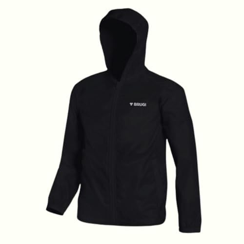 Chubasquero cortavientos unisex Brugi L84A con capucha impermeable de cremallera regular 2