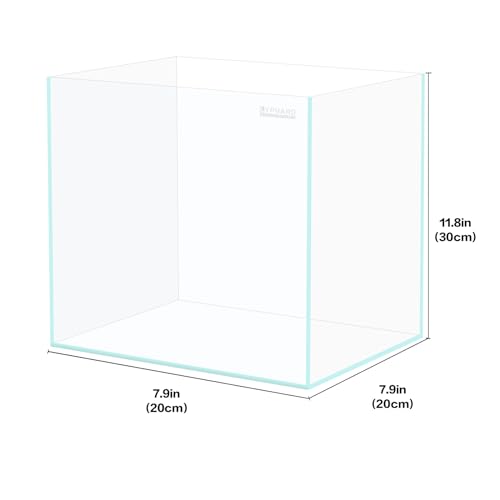 Image of LYPHARD AQUARIUMS Tall Rimless Aquarium 3 Gallon, Ultra Clear Low Iron Nano Fish Tank for Betta, L7.9xW7.9xH11.8 Glass Thickness 5mm with EVA Foam Leveling Mat