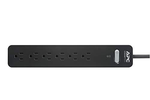 Image of APC Surge Protector with Extension Cord 10 Ft, PE610, 6-Outlets, 1080 Joule, Long Power Strip