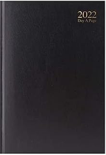 2023 A4 / A5 Diary Day to Page or Week to View Desk Diary Hard Backed Dairy (Black, A5 Day A Page)