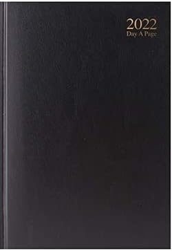 2023 A4 / A5 Diary Day to Page or Week to View Desk Diary Hard Backed Dairy (Black, A5 Day A Page)