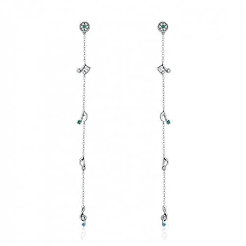 Boucles d'oreilles longues pour femmes en acier chic pendentif mobile