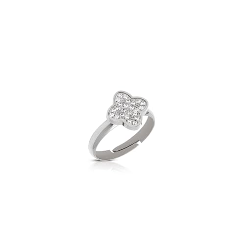 Bague Trèfle Argent Ops Jewels : Anti-Ternissement en Acier Mystic Clover