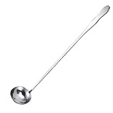 Cuchara agitadora de acero inoxidable, 20 cm, 26 cm, 32 cm, mango largo, cuchara para mezclar utensilios de cocina, para postre, helado, café, cubiertos, herramienta de camarero (32 cm)