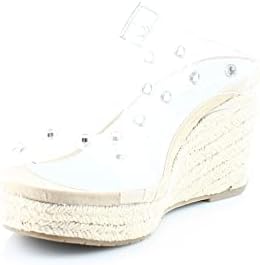 Kenneth Cole REACTION Women's Card Jewel Wedge Sandal, Clear, 9 | Image 2