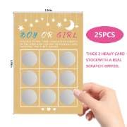 Image of Gender Reveal Scratch Off Cards 25pcs, Its A Girl Gender Reveal Tic Tac Toe Board, Baby Reveal Ideas Party &Baby Shower Scratch off Game