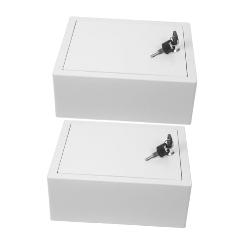 SHINEOFI Buzón De Pared con Cerradura 2 Unidades con Llave para Casa con Soporte para Leche Abs Color Blanco