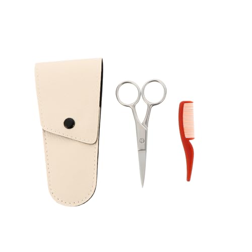 DRESSOOS 1 個 ヒゲ切りセット 男性用鼻毛ハサミ ひげトリミングはさみキット ひげグルーミングキット 男性用鼻毛バリカン beard trimmer 髭剃りはさみ 鼻毛はさみ ステンレス鋼