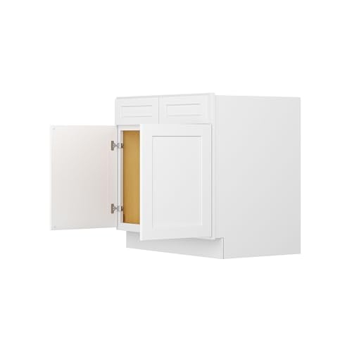 Image of Furinno Shaker Sink Bases Kitchen Cabinet, Ready to Assemble, 24 D x 36 W x 34.5 H, White