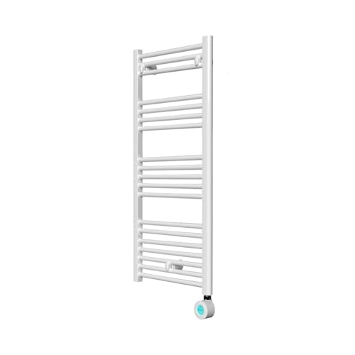 ROINTE Calientatoallas Elba Plus, Secatoallas Eléctrico Digital 19 Tubos, Acero, Blanco RAL 9016, 121.5x50x9.5 cm, 500W, Panel LCD Táctil