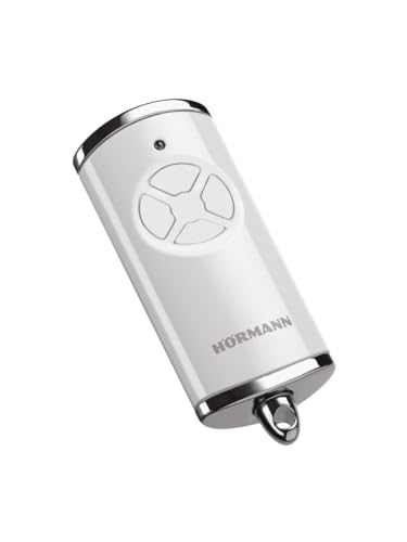 Hörmann 4511565 HSE 4 BS Fréquence 868 MHz Blanc brillant Entraînement de porte de garage avec capuchons chromés et piles Dimensions 28 x 70 x 14 mm +...