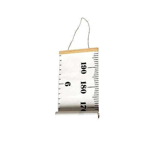 ERINGOGO Height Growth Chart Hanging Ruler for Room White Fabric Wall Decor with Frame Removable and Growth Measurement Ruler