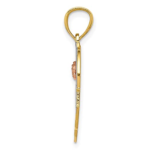 14k Two Tone Gold White Best Grandma Heart Necklace Charm Pendant Grma Grmot Love S/love Message Fine Jewelry For Women Gifts For Her - Image 3