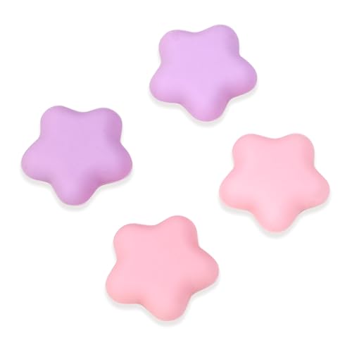 Image of PERFECTSIGHT Cute Star Thumb Grip Caps for Switch 2, PS5, PS4, Xbox Series X /S, Xbox One, Switch PRO Controller, 4PCS Kawaii Soft Rubber 3D Analog Thumbsticks Grips Joystick Cover (Pink+Purple)