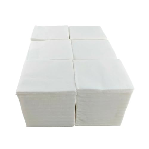 600 Servilletas Blancas de Papel   Pequeñas e Individuales   Textura micropunto   Más Gruesas y Absorbentes   Ideal para Eventos de Catering, Bares y Fiestas   10 x 10 cm Plegadas   Hostelnovo