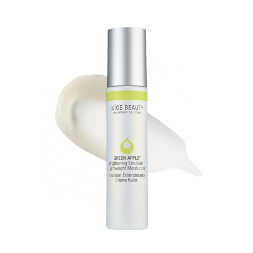 Juice Beauty Green Apple Brightening Emulsion - Fast Absorbing Lightweight Face Moisturizers with CoQ10 Vitamin C & AHA-rich Caviar Lime for Bright Even Skin - Vegan Hydrating Face Cream 45 mL