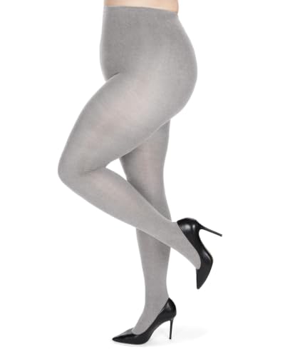 Image of MeMoi Brooklyn Flat Knit Cotton Tights for Women, Cozy and Stretchy Soft Sweater Tights - Sizes XS to 5x-6x