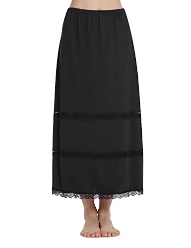 Image of MANCYFIT Half Slip for Women Under Dresses Full Length Long Under Skirt with Lace 36 inch