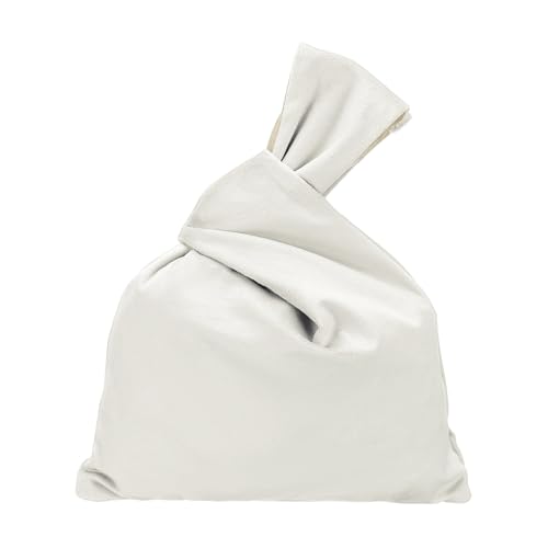 sourcing map Borsa tote in velluto con nodo da polso, da donna, pochette da polso, borsetta da polso, piccola borsa da sera annodata da polso, bianco brillante