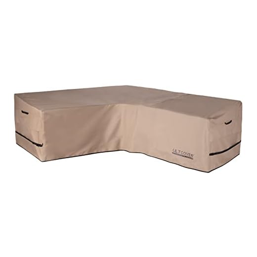 ULTCOVER Patio V-Shaped Sofa Cover Waterproof for 7-Seater Outdoor Sectional Furniture Couch 105 inch Wide