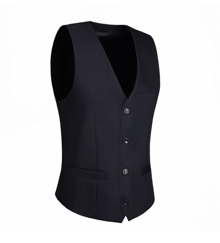 Men Suit Vest Sleeveless 3 Pockets Slim Fit Business Formal Wedding Waistcoat Dress Vest for Men4