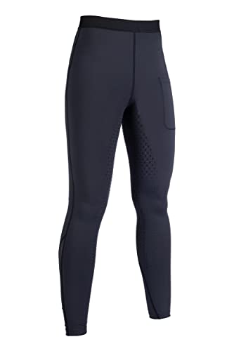 Legging femme HKM Flow rétro noir stretch taille haute élastique confortable