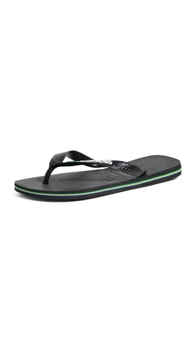Image of Havaianas mens Brazil Logo Sandal Dark Brown /White