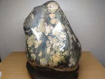 【梅花石】天然模様 大型観賞石 水石 コレクション インテリア 梅花石 およそ5㌔ 鑑賞石 観賞石 水石 盆石 天然石 置物 鉱物 台