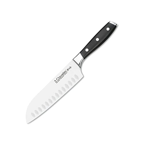 3 Claveles - Cuchillo japonés Santoku Forjado, carne pescado y verdura, Acero Inoxidable, línea Toledo - (18cm - 7 3 Claveles - Cuchillo japonés Santoku Forjado, carne pescado y verdura, Acero Inoxidable, línea Toledo - (18cm - 7