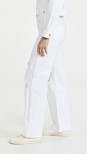 [BLANKNYC] Womens Ripped Knee Distressed White High Rise Jeans, Stylish Pants & Designer Clothing4