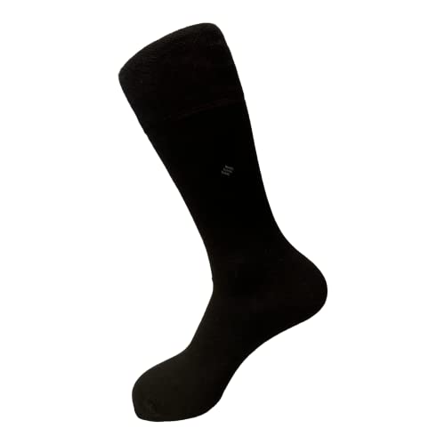 Bamboo Dress Socks Crew Socks Mens Womens Black Color Soft Durable Odor Eliminating Seamless Toe Made In Turkey - 3 Pairs #TOP1