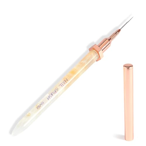 SILPECWEE 18mm Nail Art Liner Brush, Thin Nail Art Brush with Anti-Roll Marble Handle Fine Liner Nail Art Brushes for Nail Design, French Tip, Acrylic Nails, Nail Art Tools