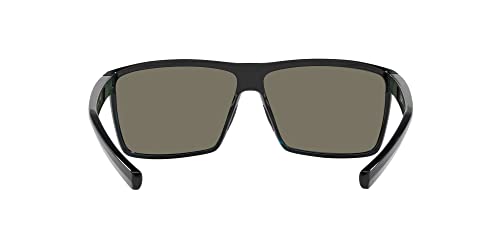 Costa Del Mar Men's Rincon Fishing And Watersports Polarized Rectangular Sunglasses, Shiny Black/Grey Blue Mirrored Polarized-580G, 63 Mm #TOP6