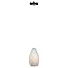 Champagne - E26 LED Cord Pendant - Brushed Steel Finish - White Stone Glass Shade