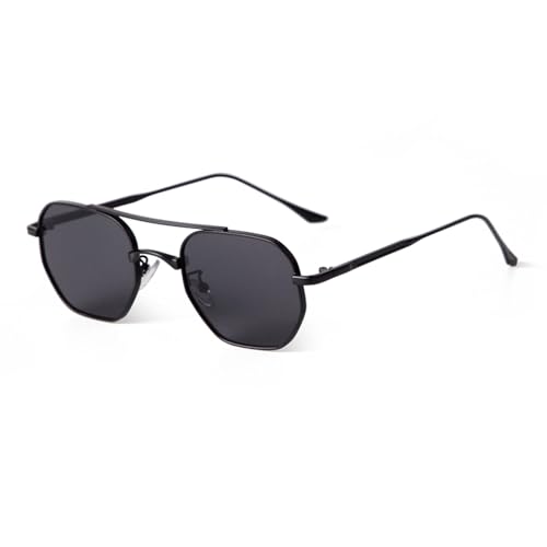 Lunettes de soleil tendance monture métallique verres UV pour homme et femme élégants