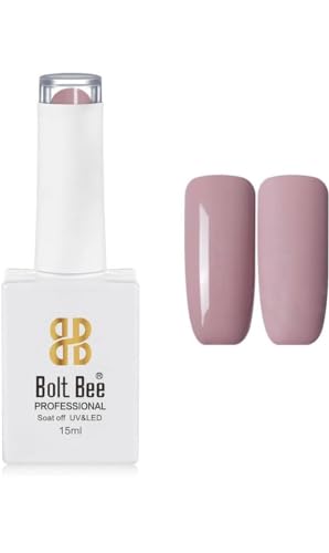 Image of Bolt Bee Soft Mauve Nude Color Gel Nail Polish Soak Off UV Gel DIY at Home 15ML Manicure Salon Nail Art