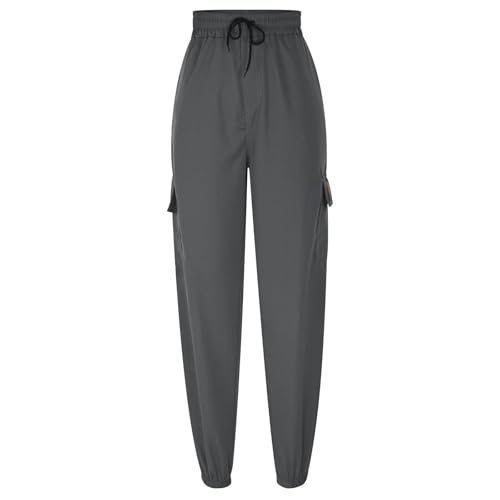 Cargo Joggers Men Relaxed Fit Drawstring Elastic Waist Cargo Pants with Pockets Baggy Outdoor Tapered Hiking Pants4