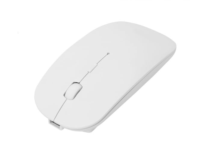 Souris sans fil design blanc Elementkey BM7 avec mode veille automatique