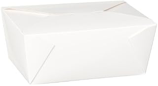 Thali Outlet - 40 x No 4 (98oz) White Paper Hot Cold Food Container Box