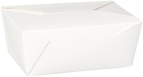 Thali Outlet - 40 x No 4 (98oz) White Paper Hot Cold Food Container Box