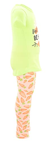 Image of Unique Baby 2 Piece Girls Printed Leggings Outfit with Short Sleeve Shirt Kid and Toddler Clothes Set
