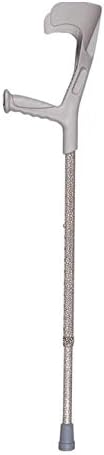 Folding Funkrutch with Strap - Grey Crackle Design - Closed Cuff Crutches Adults - Elbow Crutches Coloured - Collapsible Crutch